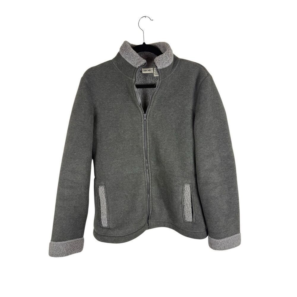 Cherokee teddy grey zip up- size s